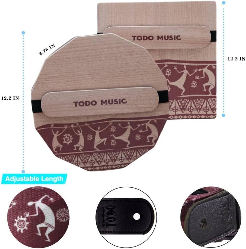 TODO The Nile Travel Cajon: 3-Tone Portable Cajon with Adjustable Snare, Handcrafted & Includes Carry Bag - for Adults and Kids（12-Sided) - Image 2